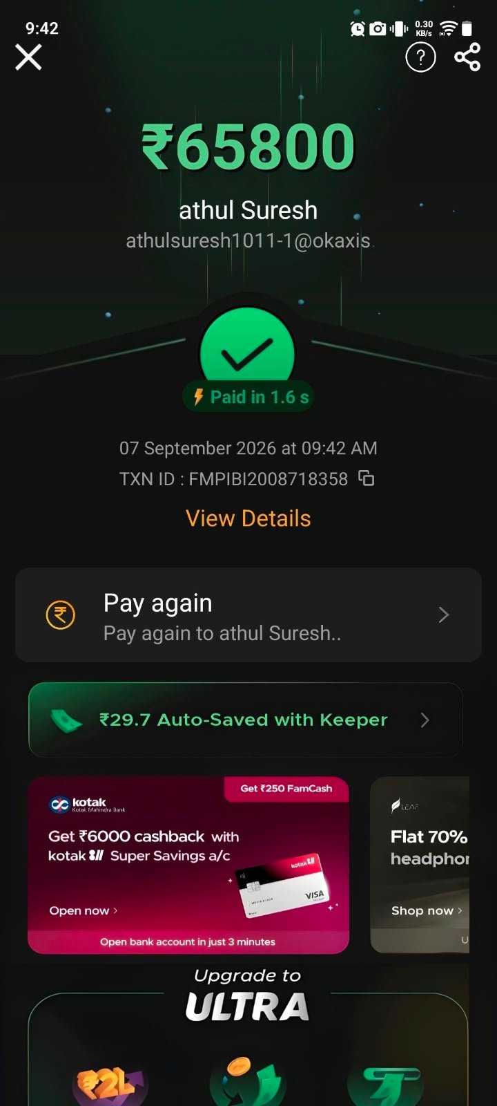Payout proof